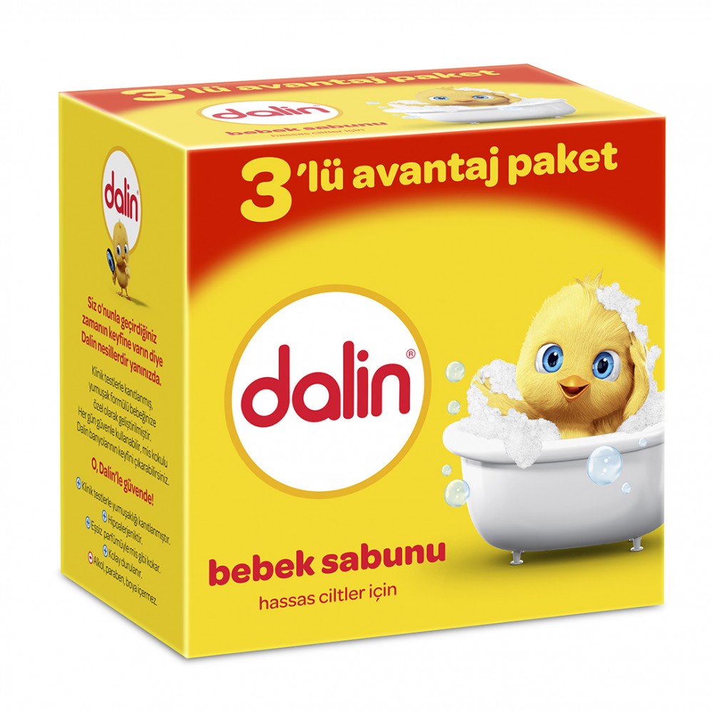 Dalin 3'lü Sabun Bebek Sabunu 300 Gr Dalin 3'lü Sabun Bebek Sabunu 300 Gr